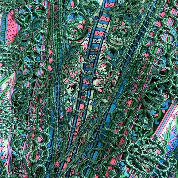 Elegant Green and Blue Maxi Dress - Picture 10 of 12